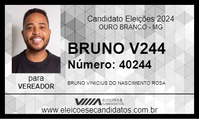 Candidato BRUNO V244 2024 - OURO BRANCO - Eleições