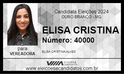 Candidato ELISA CRISTINA 2024 - OURO BRANCO - Eleições