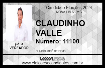 Candidato CLAUDINHO VALLE 2024 - NOVA LIMA - Eleições