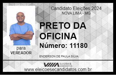 Candidato PRETO DA OFICINA 2024 - NOVA LIMA - Eleições