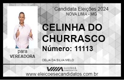 Candidato CELINHA DO CHURRASCO 2024 - NOVA LIMA - Eleições