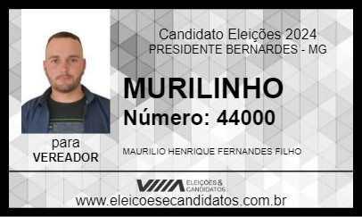 Candidato MURILINHO 2024 - PRESIDENTE BERNARDES - Eleições