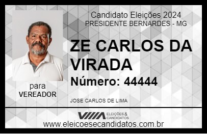 Candidato ZE CARLOS DA VIRADA 2024 - PRESIDENTE BERNARDES - Eleições