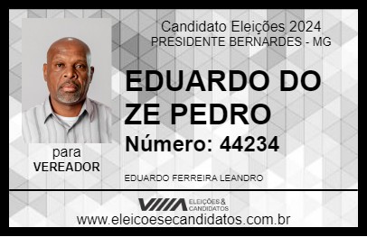 Candidato EDUARDO DE ZÉ PEDRO 2024 - PRESIDENTE BERNARDES - Eleições