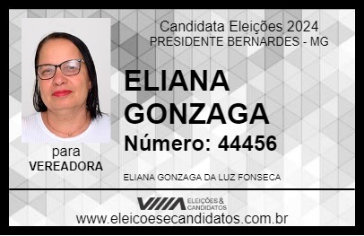 Candidato ELIANA GONZAGA 2024 - PRESIDENTE BERNARDES - Eleições