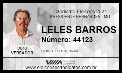 Candidato LELES DE BARROS 2024 - PRESIDENTE BERNARDES - Eleições