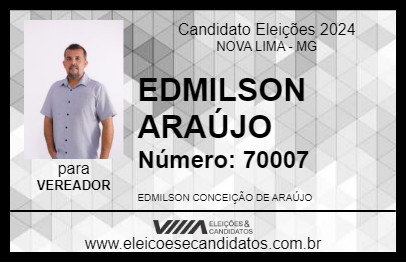 Candidato EDMILSON ARAÚJO INOXIDÁVEL 2024 - NOVA LIMA - Eleições