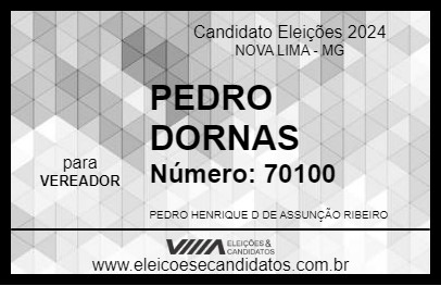 Candidato PEDRO DORNAS 2024 - NOVA LIMA - Eleições