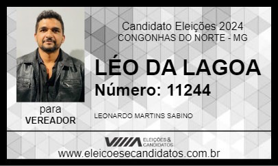 Candidato LÉO DA LAGOA 2024 - CONGONHAS DO NORTE - Eleições