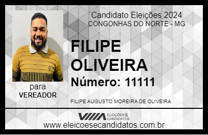 Candidato FILIPE OLIVEIRA 2024 - CONGONHAS DO NORTE - Eleições