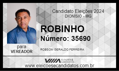 Candidato ROBINHO 2024 - DIONÍSIO - Eleições