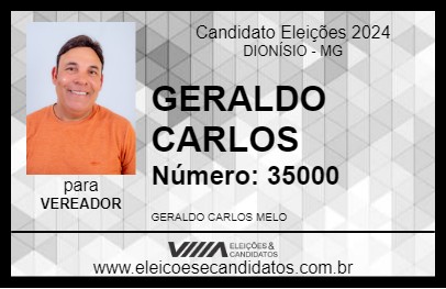 Candidato GERALDO CARLOS 2024 - DIONÍSIO - Eleições