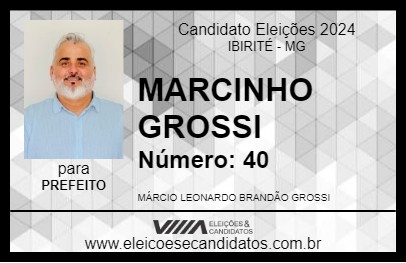 Candidato MARCINHO GROSSI 2024 - IBIRITÉ - Eleições