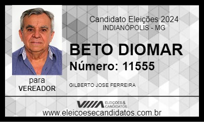 Candidato BETO DIOMAR 2024 - INDIANÓPOLIS - Eleições