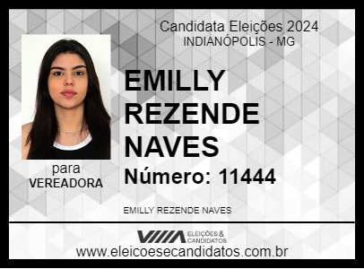 Candidato EMILLY REZENDE NAVES 2024 - INDIANÓPOLIS - Eleições