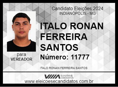 Candidato ITALO RONAN FERREIRA SANTOS 2024 - INDIANÓPOLIS - Eleições