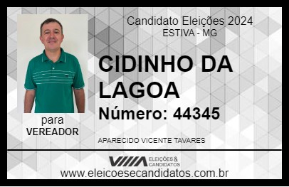 Candidato CIDINHO DA LAGOA 2024 - ESTIVA - Eleições