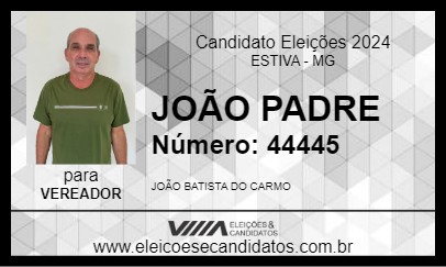 Candidato JOÃO PADRE 2024 - ESTIVA - Eleições