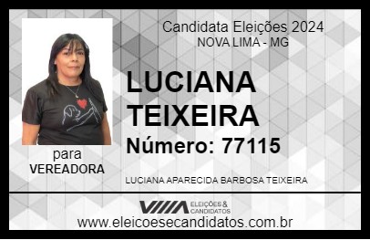 Candidato LUCIANA TEIXEIRA 2024 - NOVA LIMA - Eleições