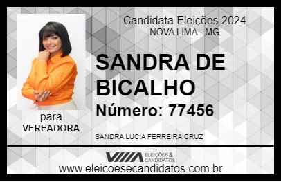 Candidato SANDRA DE BICALHO 2024 - NOVA LIMA - Eleições