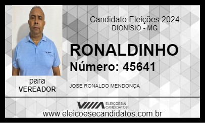 Candidato RONALDINHO 2024 - DIONÍSIO - Eleições