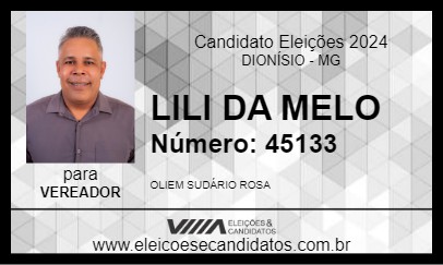 Candidato LILI DA MELO 2024 - DIONÍSIO - Eleições