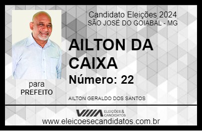 Candidato AILTON DA CAIXA  2024 - SÃO JOSÉ DO GOIABAL - Eleições