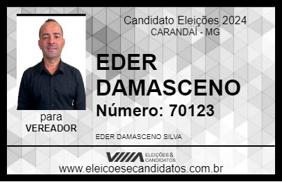 Candidato EDER DAMASCENO 2024 - CARANDAÍ - Eleições