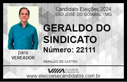 Candidato GERALDO DO SINDICATO 2024 - SÃO JOSÉ DO GOIABAL - Eleições