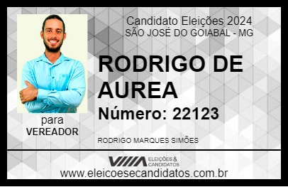 Candidato RODRIGO DE AUREA 2024 - SÃO JOSÉ DO GOIABAL - Eleições