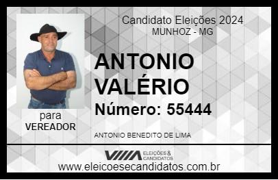 Candidato ANTONIO VALÉRIO 2024 - MUNHOZ - Eleições