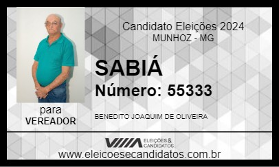 Candidato SABIÁ 2024 - MUNHOZ - Eleições