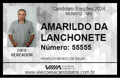 Candidato AMARILDO DA LANCHONETE 2024 - MUNHOZ - Eleições