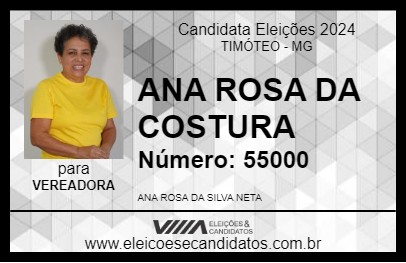 Candidato ANA ROSA DA COSTURA 2024 - TIMÓTEO - Eleições