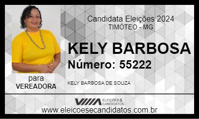 Candidato KELY BARBOSA 2024 - TIMÓTEO - Eleições