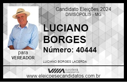 Candidato LUCIANO BORGES 2024 - DIVISÓPOLIS - Eleições