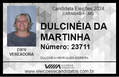 Candidato DULCINÉIA DA MARTINHA 2024 - CARANAÍBA - Eleições