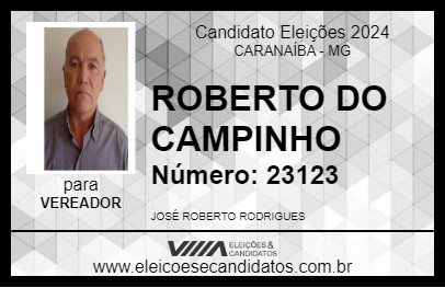 Candidato ROBERTO DO CAMPINHO 2024 - CARANAÍBA - Eleições