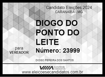 Candidato DIOGO DO PONTO DO LEITE 2024 - CARANAÍBA - Eleições