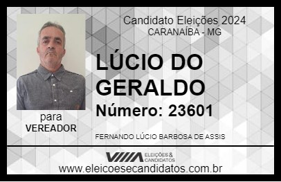 Candidato LÚCIO DO GERALDO 2024 - CARANAÍBA - Eleições