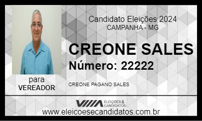 Candidato CREONE SALES 2024 - CAMPANHA - Eleições