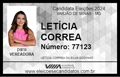 Candidato LETÍCIA CORREA 2024 - VARJÃO DE MINAS - Eleições