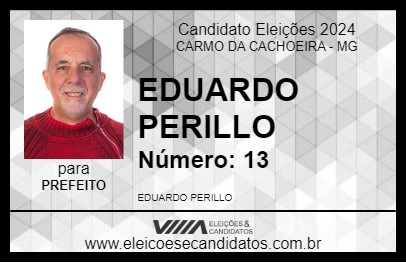 Candidato EDUARDO PERILLO 2024 - CARMO DA CACHOEIRA - Eleições