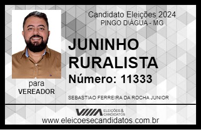 Candidato JUNINHO RURALISTA 2024 - PINGO D\ÁGUA - Eleições