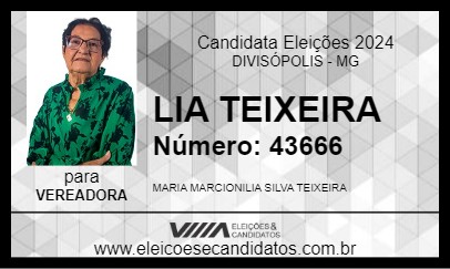 Candidato LIA TEIXEIRA 2024 - DIVISÓPOLIS - Eleições