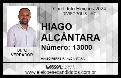 Candidato HIAGO ALCÂNTARA 2024 - DIVISÓPOLIS - Eleições