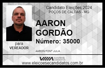 Candidato AARON GORDÃO 2024 - POÇOS DE CALDAS - Eleições