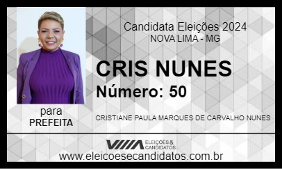 Candidato CRIS NUNES 2024 - NOVA LIMA - Eleições