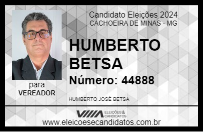 Candidato BETO BETSA 2024 - CACHOEIRA DE MINAS - Eleições