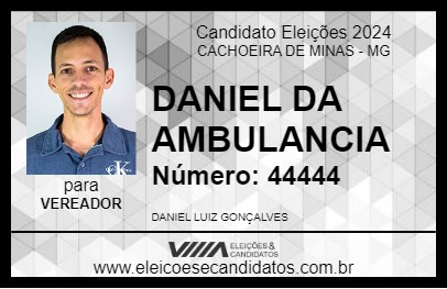 Candidato DANIEL DA AMBULANCIA 2024 - CACHOEIRA DE MINAS - Eleições